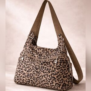 Travelon Leopard Print RFID Shoulder Bag
